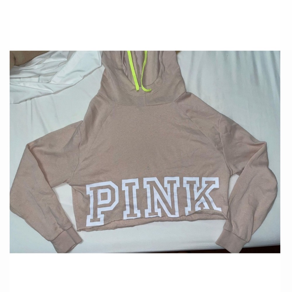 PINK- Victoria’s Secret pink cropped hoodie